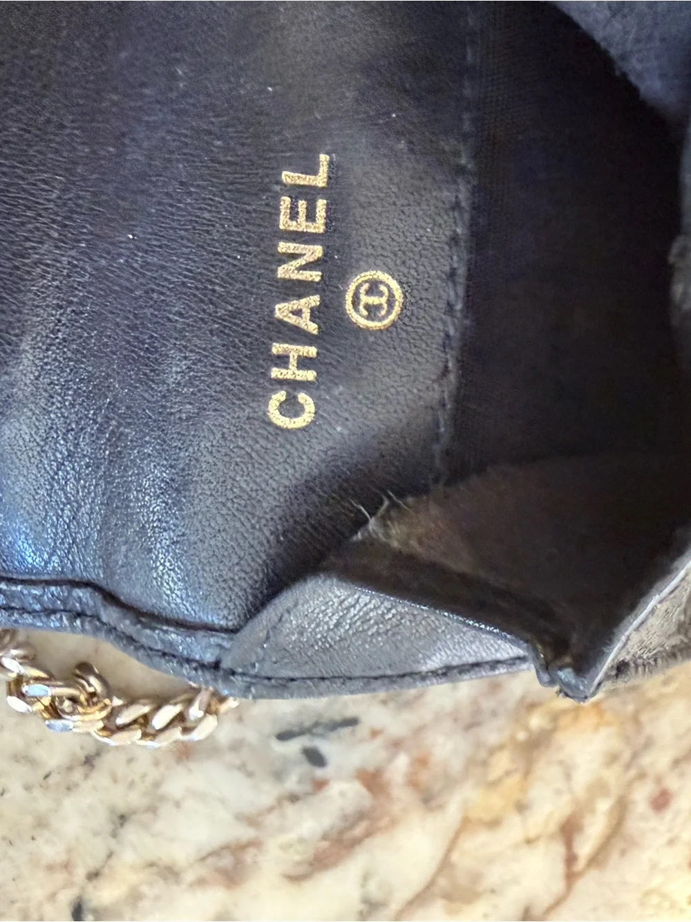 Chanel Black Leather Keychain Cles